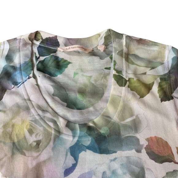 Soft Surroundings Floral Watercolor Rose Top - Picture 9 of 10